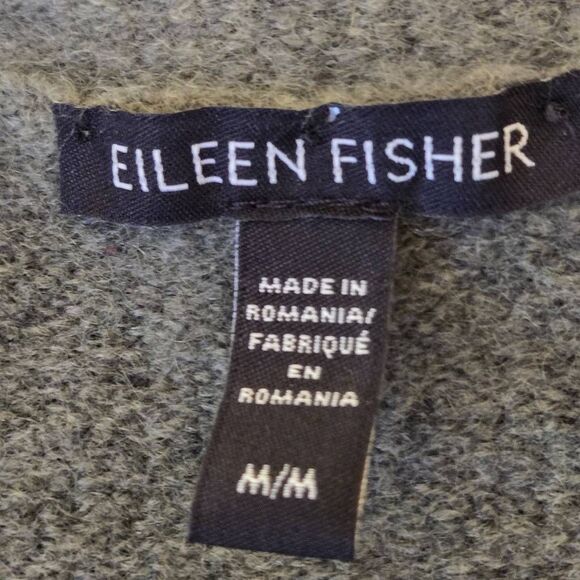 Eileen Fisher Womens Heather Cashmere Silk Blend Pullover Sweater Green Medium - Picture 2 of 11